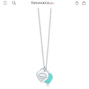 Tiffany double heart tag pendant NEVER WORN